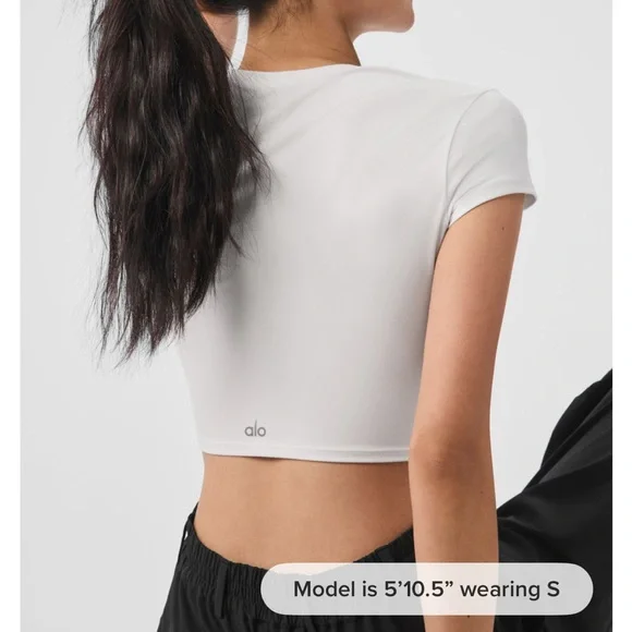 White Alo Cropp Athletic Top - Picture 2 of 2